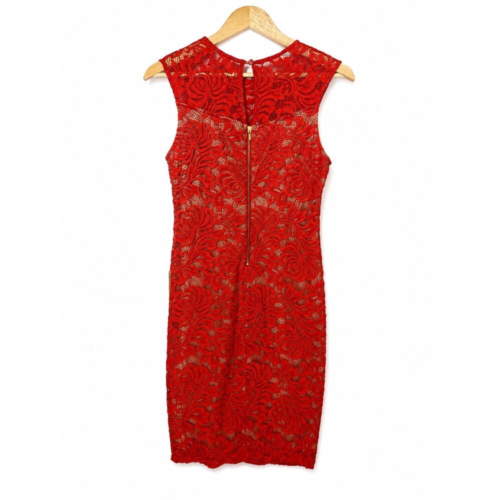 CLEARANCE! Worthington Orange Lace Sheath Dress Size 8 Sleeveless - Picture 2 of 6